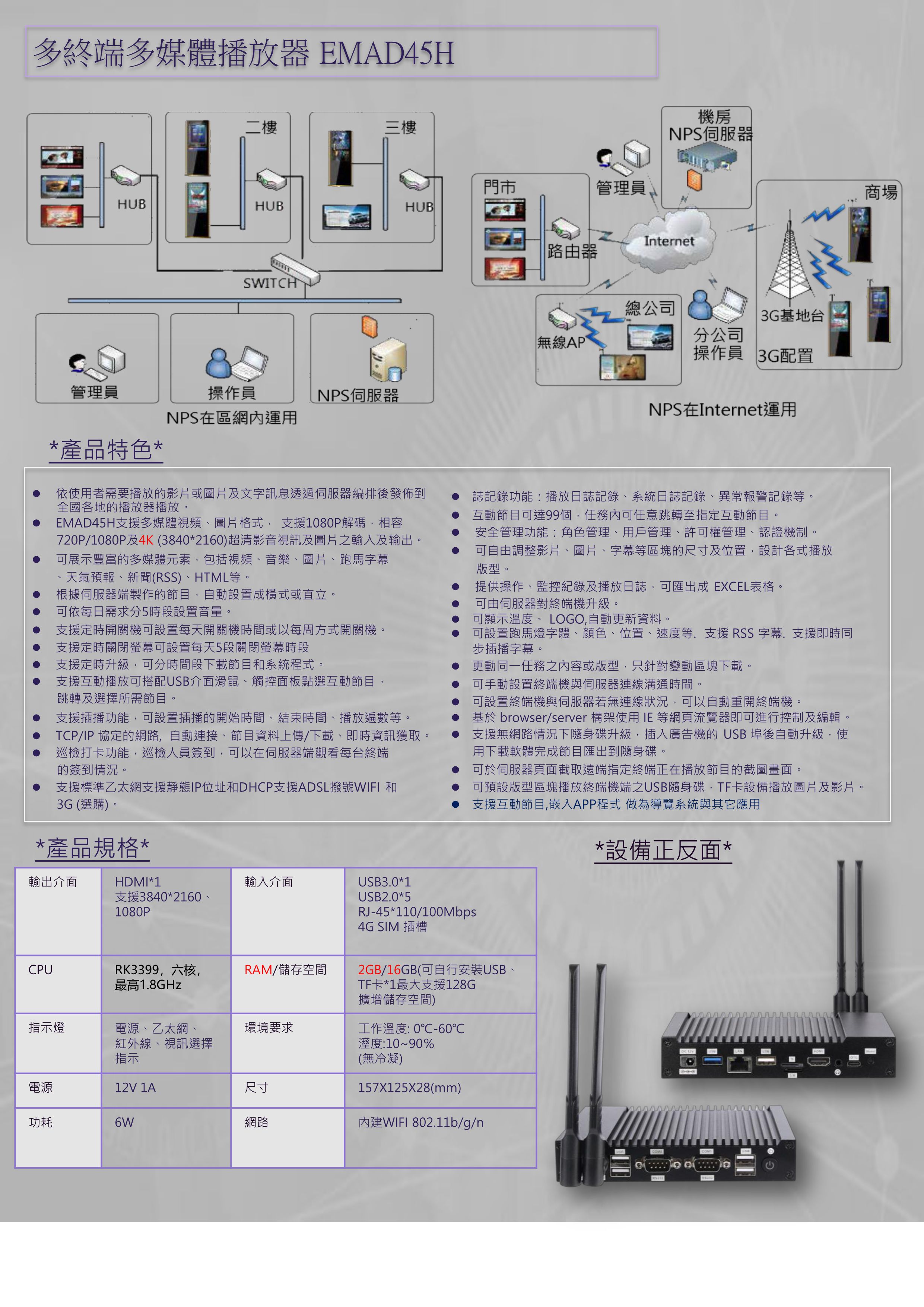 EM-AD45H    多終端多媒體播放器